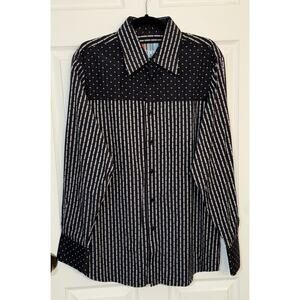 Roar Men’s Long Sleeve Double Sided Flip Cuff Button Up Shirt Size XL